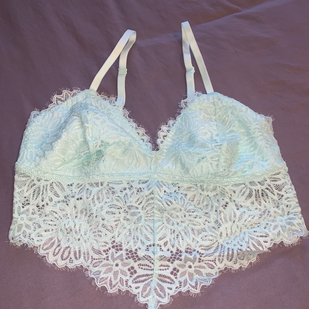 aerie light blue lace bralette